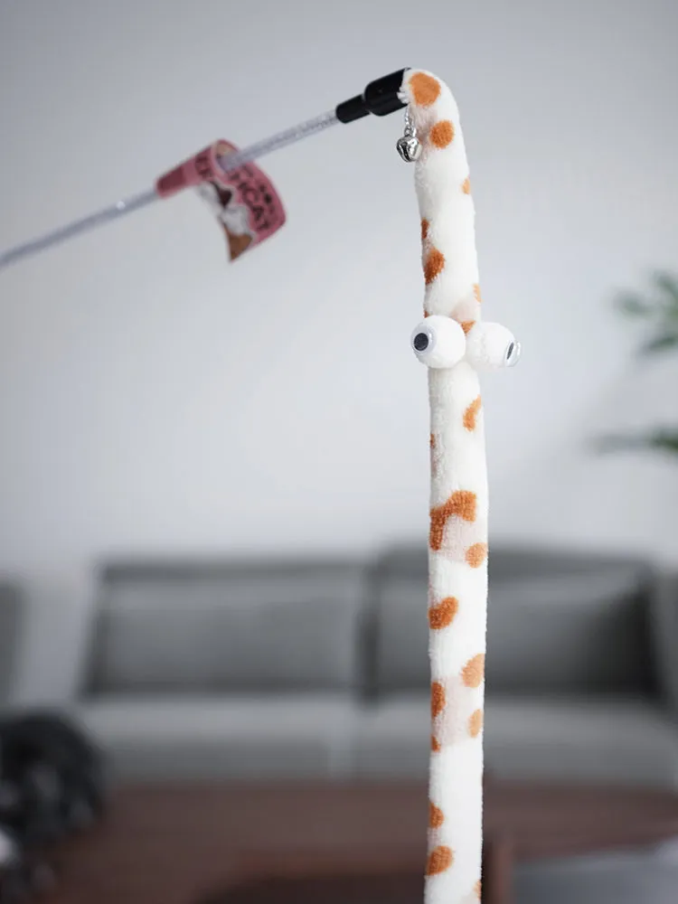 Colorful Caterpillar Cat Teaser Wand – Interactive Feather Toy for Cats