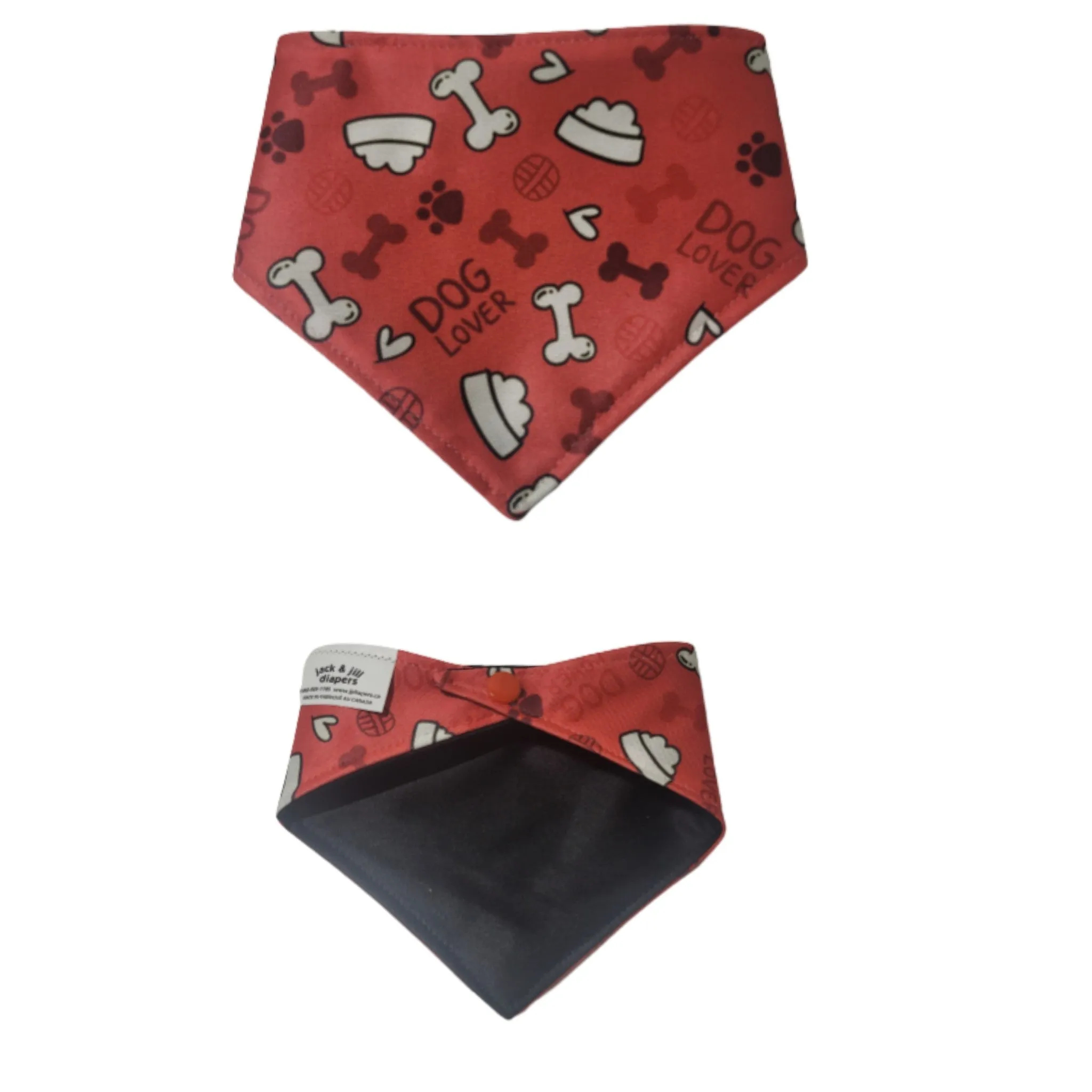 Dog Bandana Snap On - Bone Prints