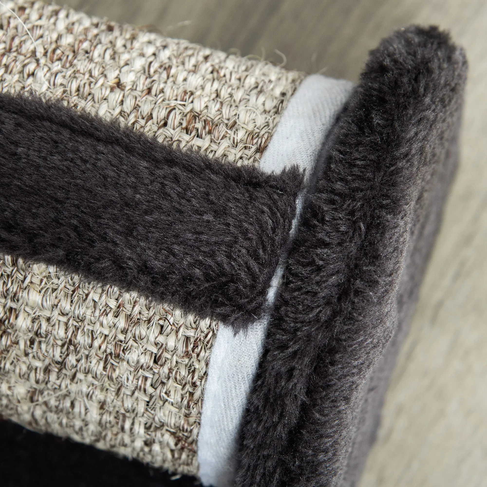 PawHut Cat Scratcher Sisal Scratching Pad Mat Kitten Toy w/Roller Feather Teaser