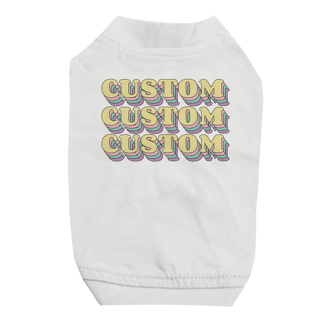 Sorority Theme Yellow Top Text Personalized Pet Shirt for Small Dogs